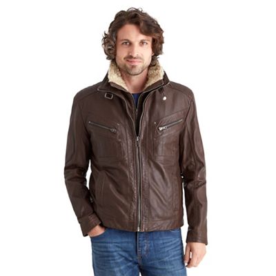Joe Browns Tan double your dollar leather jacket